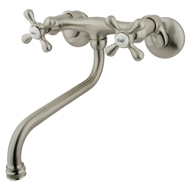Kingston Brass KS215SN Adjustable Center Wall Mount Bathroom Faucet KS215SN - main